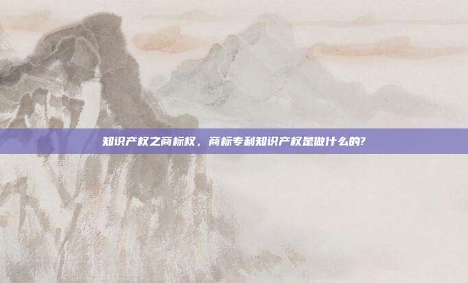 知识产权之商标权,商标专利知识产权是做什么的?