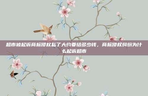超市被起诉商标侵权私了大约要给多少钱,商标侵权纠纷为什么起诉超市