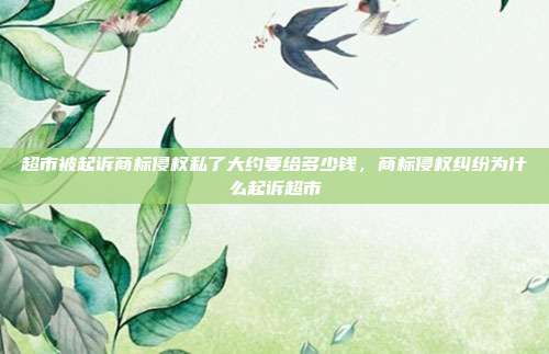 超市被起诉商标侵权私了大约要给多少钱，商标侵权纠纷为什么起诉超市