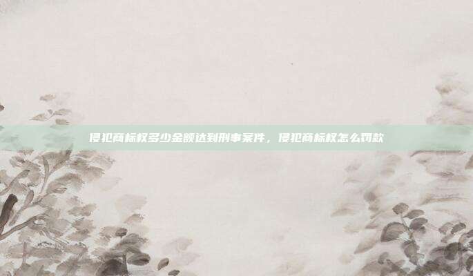 侵犯商标权多少金额达到刑事案件,侵犯商标权怎么罚款