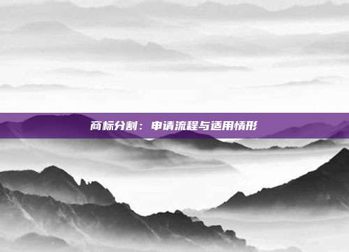 商标分割:申请流程与适用情形