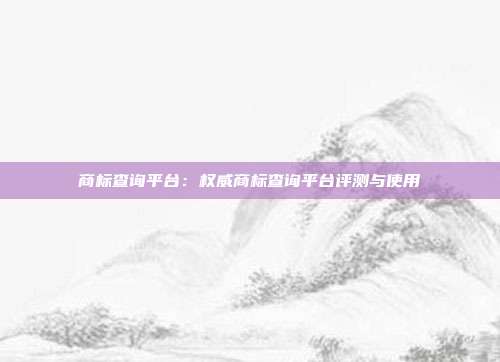 商标查询平台:权威商标查询平台评测与使用