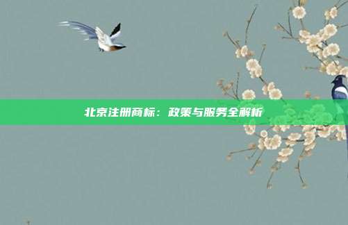 北京注册商标：政策与服务全解析