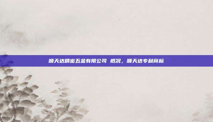 顺天达精密五金有限公司 概况，顺天达专利商标