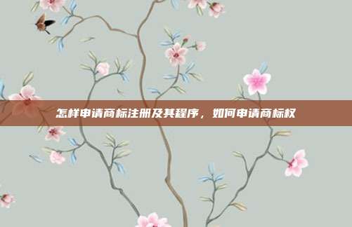 怎样申请商标注册及其程序,如何申请商标权