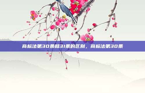 商标法第30条和31条的区别,商标法第30条