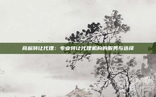 商标转让代理:专业转让代理机构的服务与选择