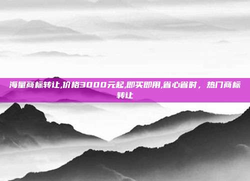 海量商标转让,价格3000元起,即买即用,省心省时,热门商标转让