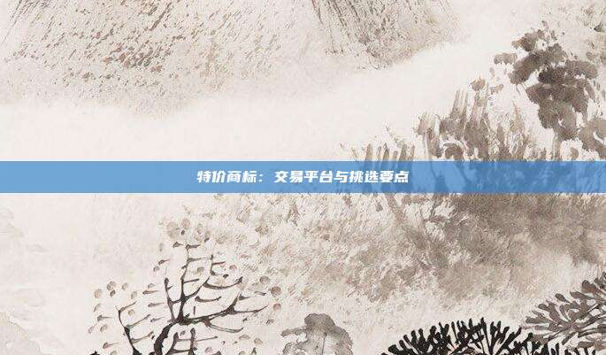 特价商标:交易平台与挑选要点