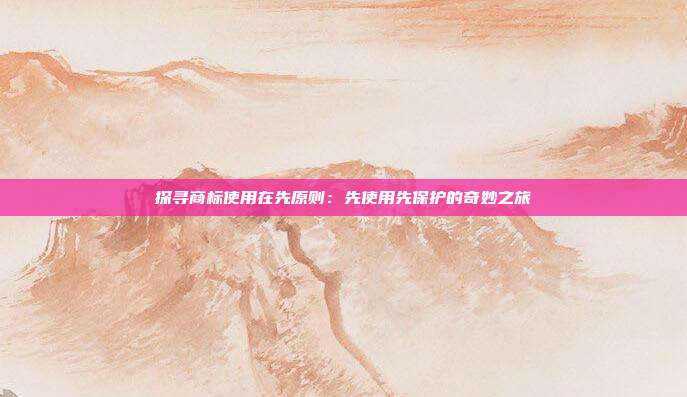 探寻商标使用在先原则:先使用先保护的奇妙之旅