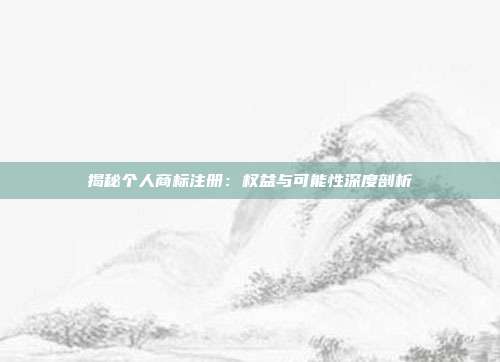 揭秘个人商标注册：权益与可能性深度剖析