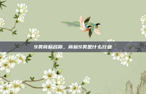 9类商标名称,商标9类是什么行业