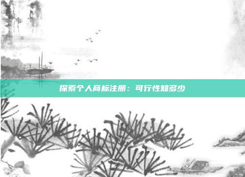探索个人商标注册：可行性知多少