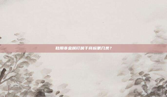 鞋用非金属钉属于商标第几类?
