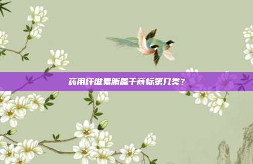 药用纤维素脂属于商标第几类?