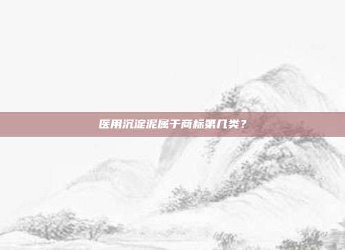 医用沉淀泥属于商标第几类?