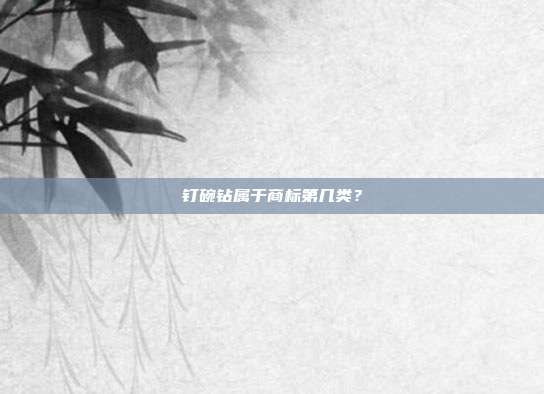 钉碗钻属于商标第几类?