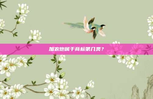 加农炮属于商标第几类?
