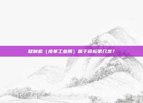 鞣制机(皮革工业用)属于商标第几类?