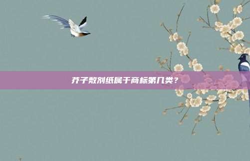 芥子敷剂纸属于商标第几类?