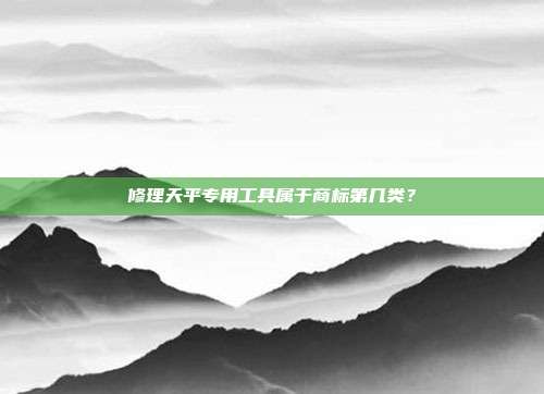 修理天平专用工具属于商标第几类？