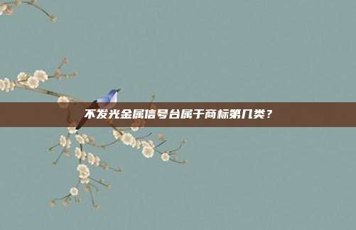 不发光金属信号台属于商标第几类?
