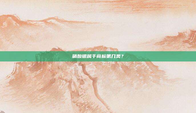 硝酸银属于商标第几类?