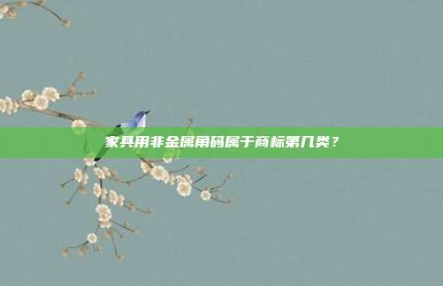 家具用非金属角码属于商标第几类?