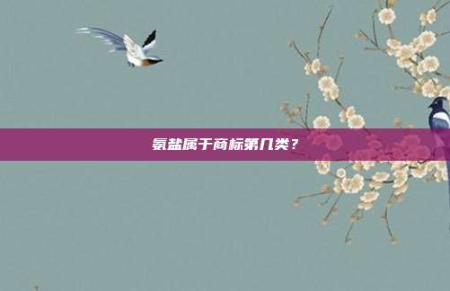 氨盐属于商标第几类？