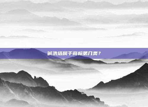 碱洗塔属于商标第几类？
