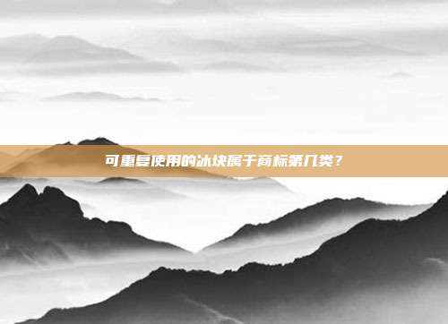可重复使用的冰块属于商标第几类？