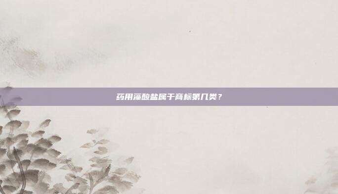 药用藻酸盐属于商标第几类？