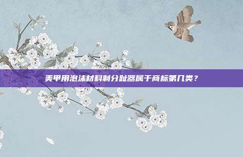 美甲用泡沫材料制分趾器属于商标第几类？