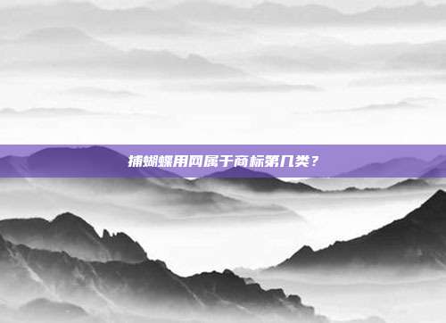 捕蝴蝶用网属于商标第几类？