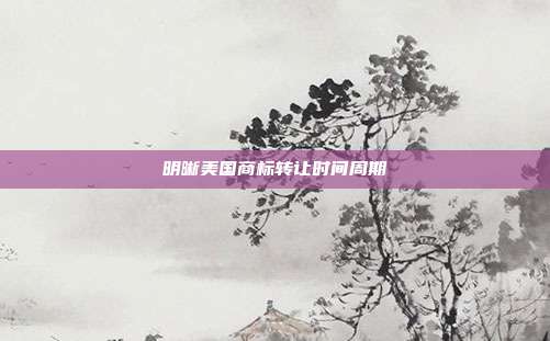 明晰美国商标转让时间周期