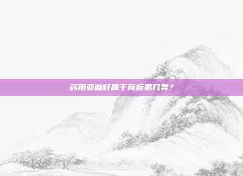 药用亚麻籽属于商标第几类?