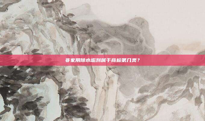非家用除水垢剂属于商标第几类？